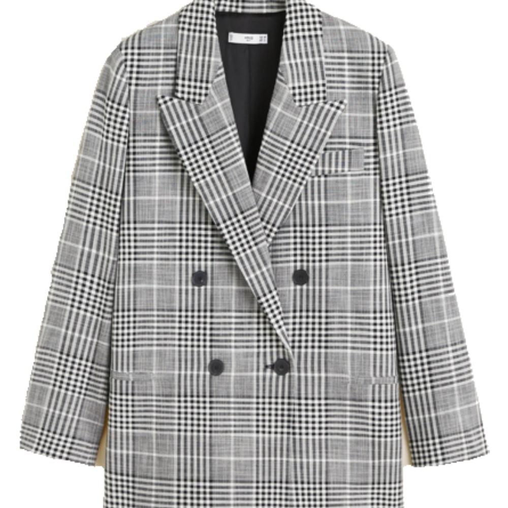 Mango Oversized Structured Check Blazer - image 2